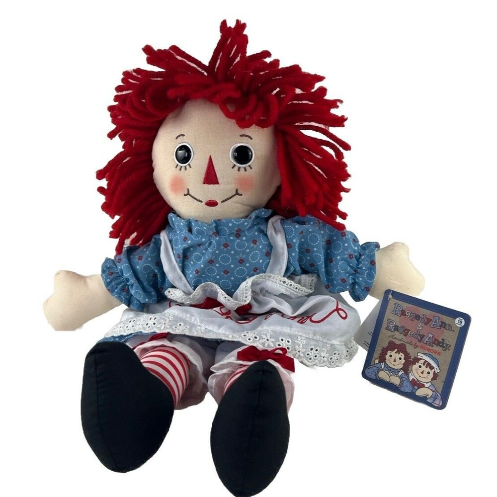 Hasbro Raggedy Ann Doll with Red Yarn Hair and Blue Dress